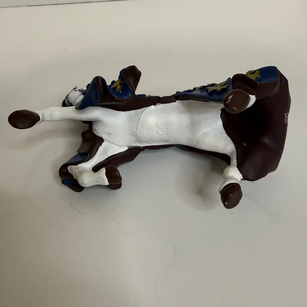 Papo 2005 Medieval Knight Horse Blue Gold Fleur-de-lis Armored‎ Figure 39338